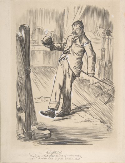 Una vestibilità stretta, 1872 da Charles Samuel Keene