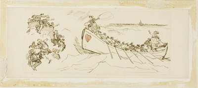Scialuppa di salvataggio piena di donne da Charles Samuel Keene