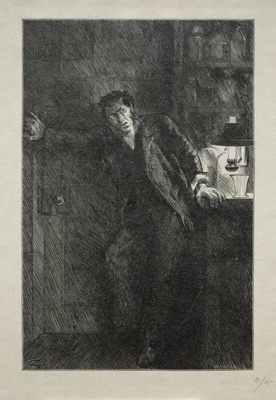 Il Cappotto con la Fodera di Pelliccia da Charles Samuel Keene