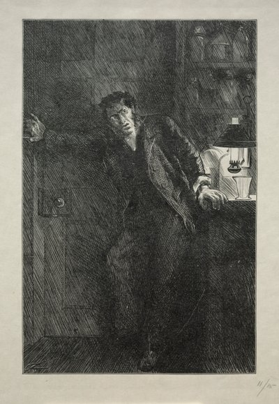 Il cappotto con la fodera di pelliccia, 1869 da Charles Samuel Keene