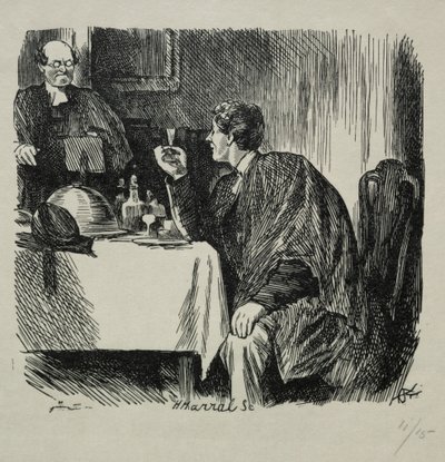 Cena di Laurea di Tomkins e Come è Finita, 1868 da Charles Samuel Keene