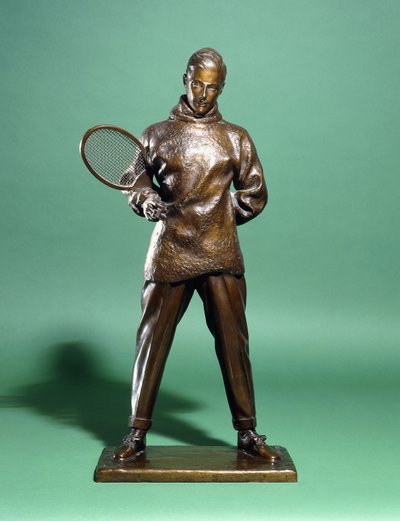 Figura in bronzo di S.A.R. il Principe di Galles, poi Edoardo VIII, vestito per il tennis, c.1920-1930 da Charles Sergeant Jagger