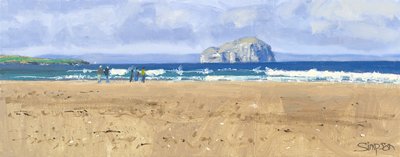 Bass Rock, Belhaven, 2015 (olio su tela) da Charles Simpson