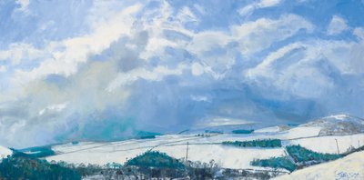 Nuvole che si addensano sulle colline, 2016 (olio su tela) da Charles Simpson