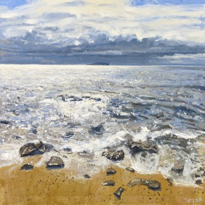 Crail Shore, 2015 (olio su tela) da Charles Simpson