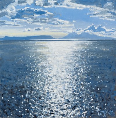 Eigg  Rum Evening, 2014 (olio su tela) da Charles Simpson