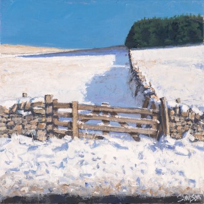 Roadside Gate, 2017 (olio su tela) da Charles Simpson