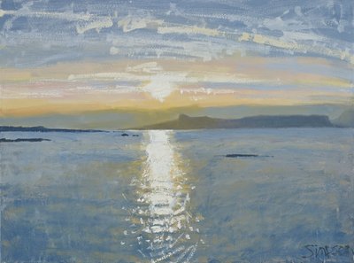Mare al tramonto, 2013 (olio su tela) da Charles Simpson
