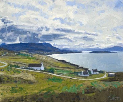 Verso il Ben Mor Coigach, 2011 (olio su tela) da Charles Simpson