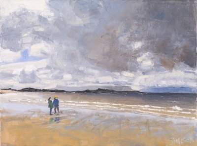 Due figure, 2017 (olio su tela) da Charles Simpson