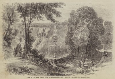 Veduta del nuovo parco pubblico a Blackburn da Charles Singleton Haworth