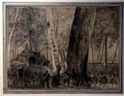 Rivoluzione francese: “Il corpo di Jean-Paul Marat (1743-1793) sepolto nel giardino dei Cordeliers” Disegno di Charles Thevenin (1764-1838) 1793 Versailles, Museo Lambinet da Charles Thevenin