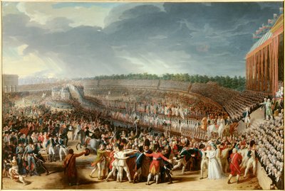 Rivoluzione francese: "la festa della Federazione il 14 luglio 1790 al Campo di Marte". Dipinto di Charles Thevenin (1764-1838) 1790 Parigi, Museo Carnavalet da Charles Thevenin