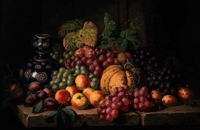 Natura Morta con Frutta e un Vaso Blu da Charles Thomas Bale