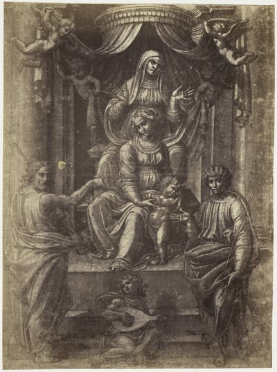 Fotoreproduzione di un disegno di Raffaello, Anna, Maria e Cristo da Charles Thurston Thompson