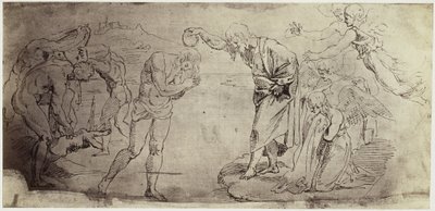 Fotoreproduzione di un disegno di Raffaello, battesimo di Cristo nel Giordano da Charles Thurston Thompson