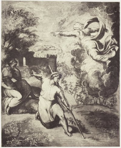Fotoreproduzione di un disegno di Raffaello, cacciata di Adamo ed Eva dal paradiso da Charles Thurston Thompson