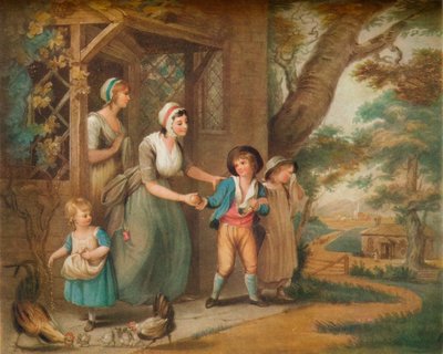 Andare a scuola, XIX secolo da Charles Turner