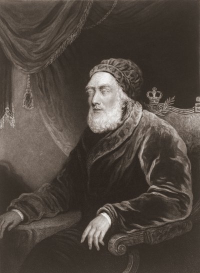 Re Giorgio III in vecchiaia. Ritratto da Charles Turner