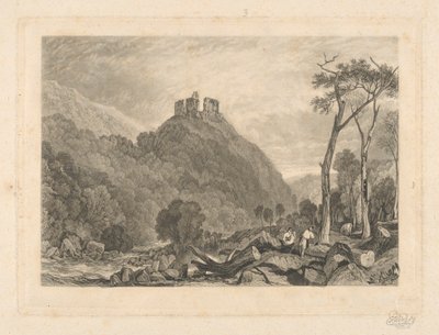 Castello di Okehampton, sul fiume Okement da Charles Turner