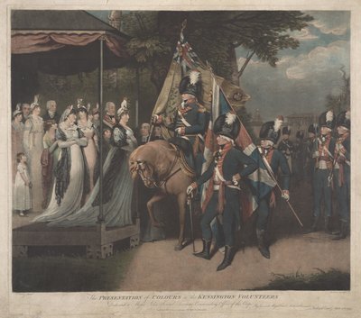 La consegna delle bandiere ai Volontari di Kensington da Charles Turner