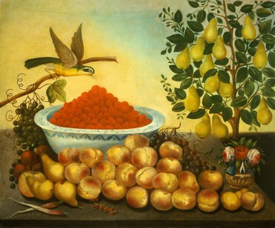 Natura morta: frutta, uccello e albero di pero nano da Charles V. Bond