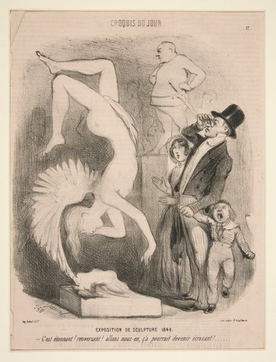 Esposizione di scultura 1849, dalla serie Croquis du Jour pubblicata in Le Charivari da Charles Vernier