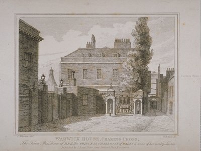 Veduta di Warwick House, incisa da Samuel Rawle (1771-1860) e pubblicata da John Booth (1794-1855) 1818 da Charles Warren