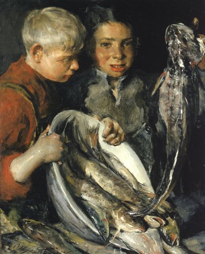 Bambini pescatori, ca. 1902 da Charles Webster Hawthorne