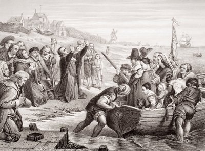 Partenza dei Padri Pellegrini da Delft Haven nel luglio 1620, da 