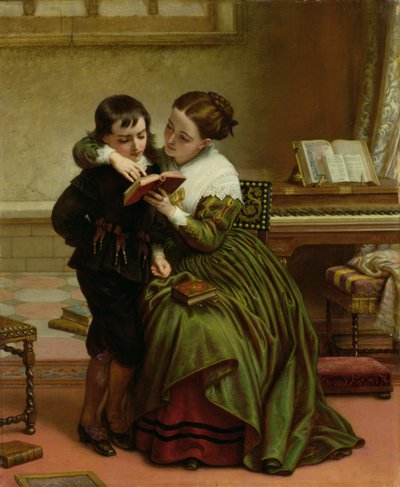 George Herbert e sua madre da Charles West Cope