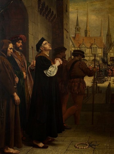 Il martirio di Laurence Saunders a Coventry, pannello destro del trittico da Charles West Cope