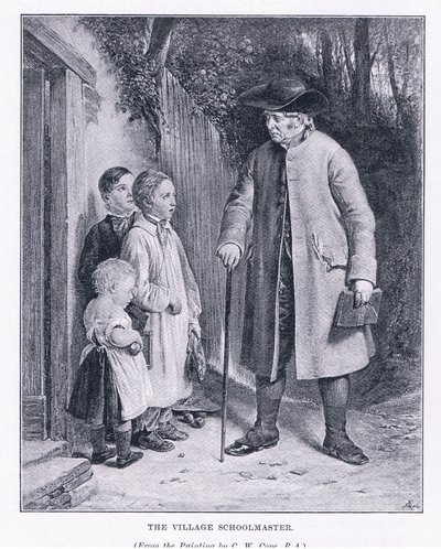 Il maestro di scuola del villaggio, da The Magazine of Art 1893, Cassell and Company da Charles West Cope