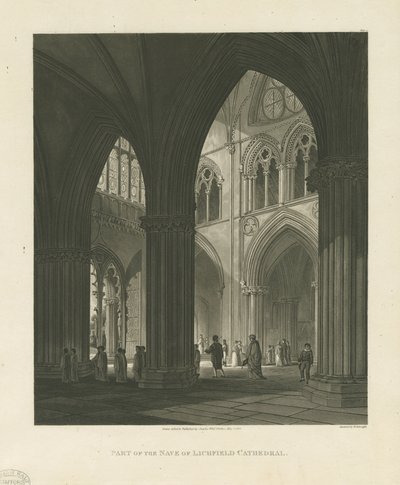 Interno della Cattedrale di Lichfield - Navata da Charles Wild