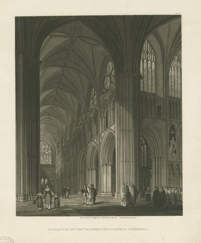 Interno della Cattedrale di Lichfield - Navata da Charles Wild