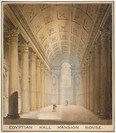 Vista interna della Sala Egiziana, Mansion House, Città di Londra da Charles Wild