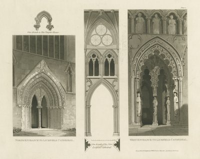 Cattedrale di Lichfield - Ingresso Ovest, Ingresso Nord e Navata da Charles Wild