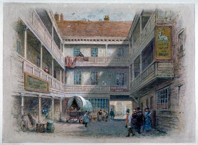 Cortile della White Hart Inn, Borough High Street, Southwark, Londra da Charles Wilkinson