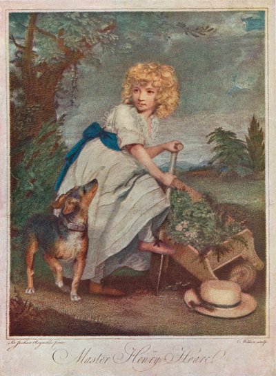 Il giovane Henry Hoare 1784-1836, da ragazzo, giardinaggio, 1883 1906 da Charles Wilkinson