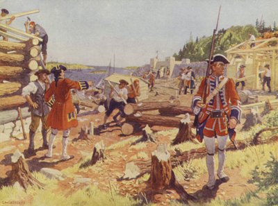La fondazione di Halifax da Charles William (after) Jefferys