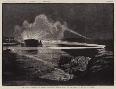 Le operazioni navali a Milford Haven, la battaglia decisiva nella notte del 17 agosto da Charles William Wyllie