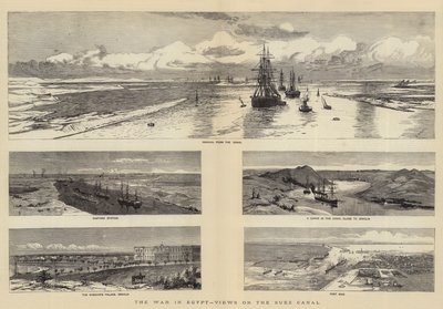 La guerra in Egitto, vedute sul Canale di Suez da Charles William Wyllie