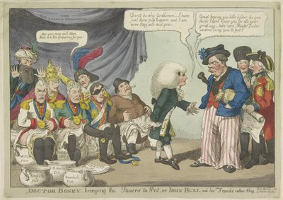 Dottor Napoleone mette i sovrani europei sul vaso, 1808 da Charles Williams