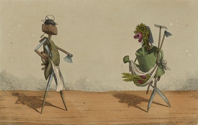 Strumenti Animati, Tavola 2, Dedicata ai Falegnami e Giardinieri della Gran Bretagna, c.1811 (incisione colorata a mano) da Charles Williams