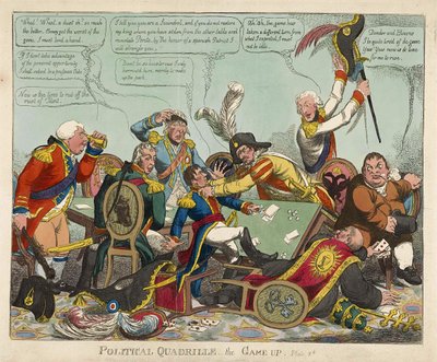 Quadriglia Politica -- il Gioco è Finito, pub. 1806 da Charles Williams