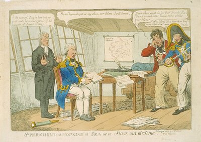 Sternhold e Hopkins in Mare o una Stanza Fuori Tempo, 1809 da Charles Williams