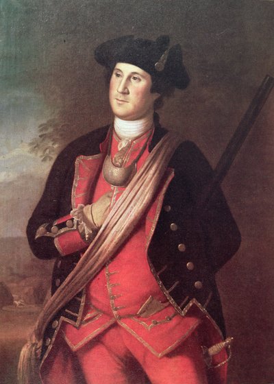 George Washington in uniforme da colonnello della milizia della Virginia durante la guerra franco-indiana da Charles Willson (after) Peale