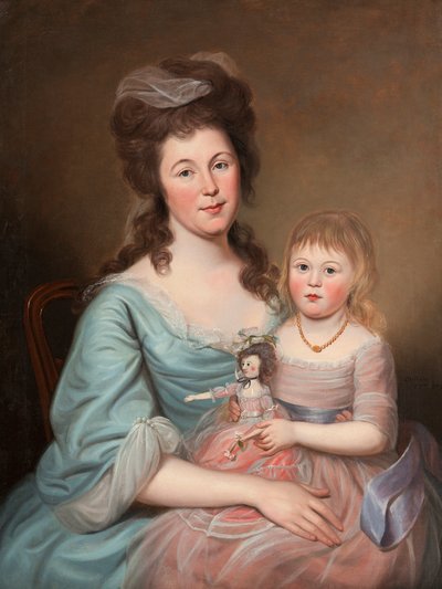 Peggy Sanderson Hughes e sua figlia, c.1788-89 da Charles Willson Peale