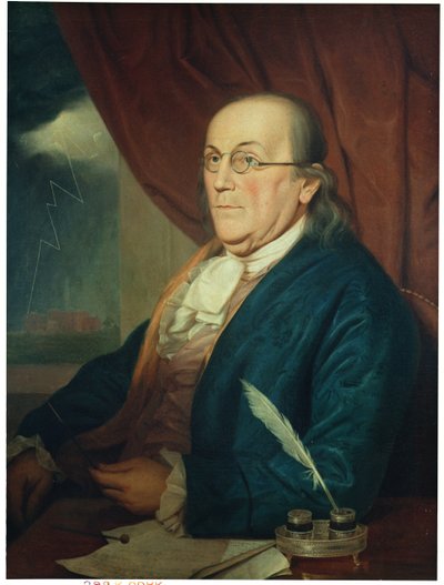 Ritratto di Benjamin Franklin (1706-90) 1789 da Charles Willson Peale