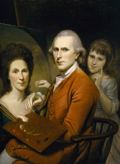 Autoritratto con Angelica Peale e Ritratto di Rachel, c.1782-88 da Charles Willson Peale